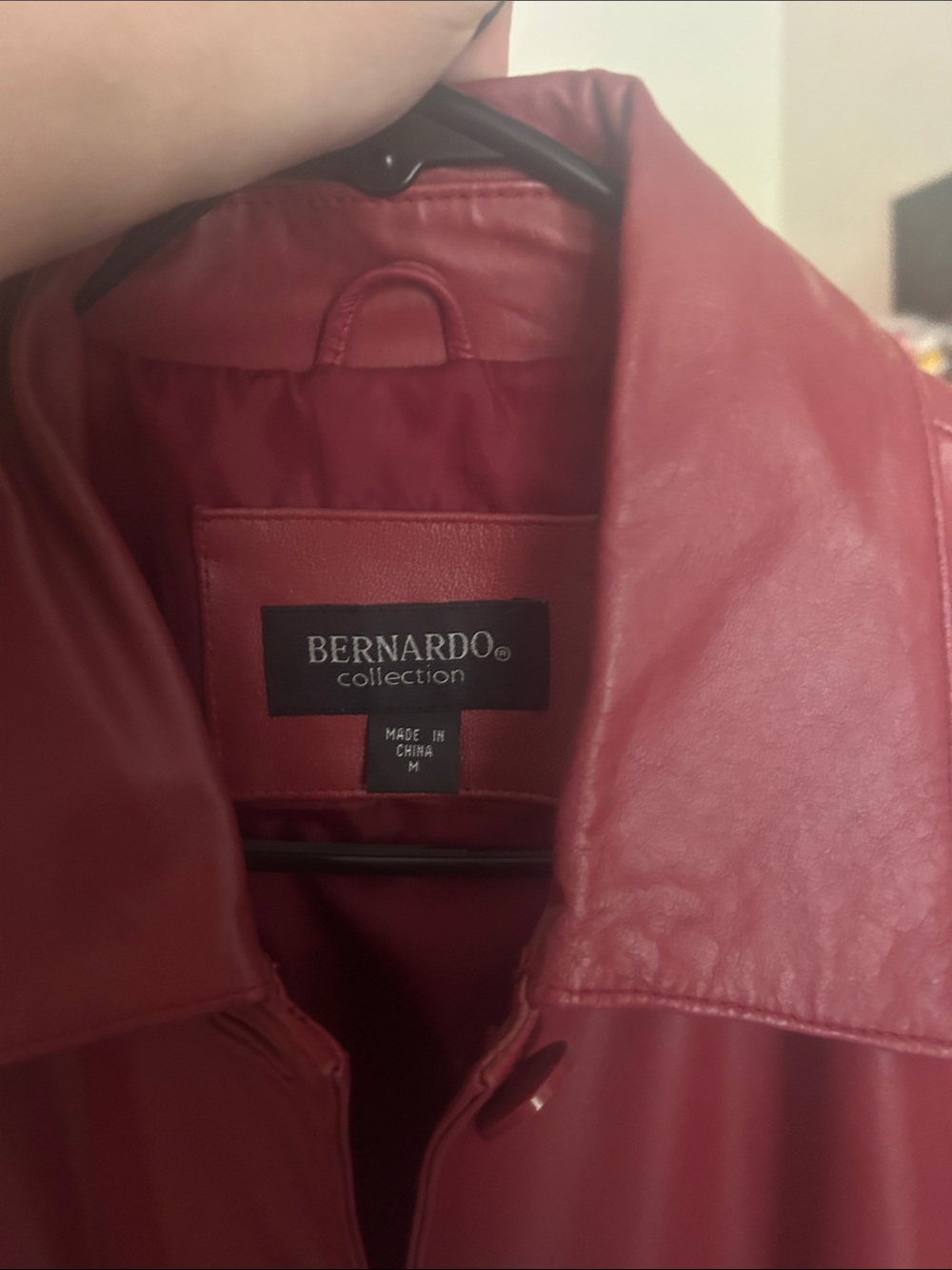 Bernardo Red Leather Trench Coat - Picture 3 of 5